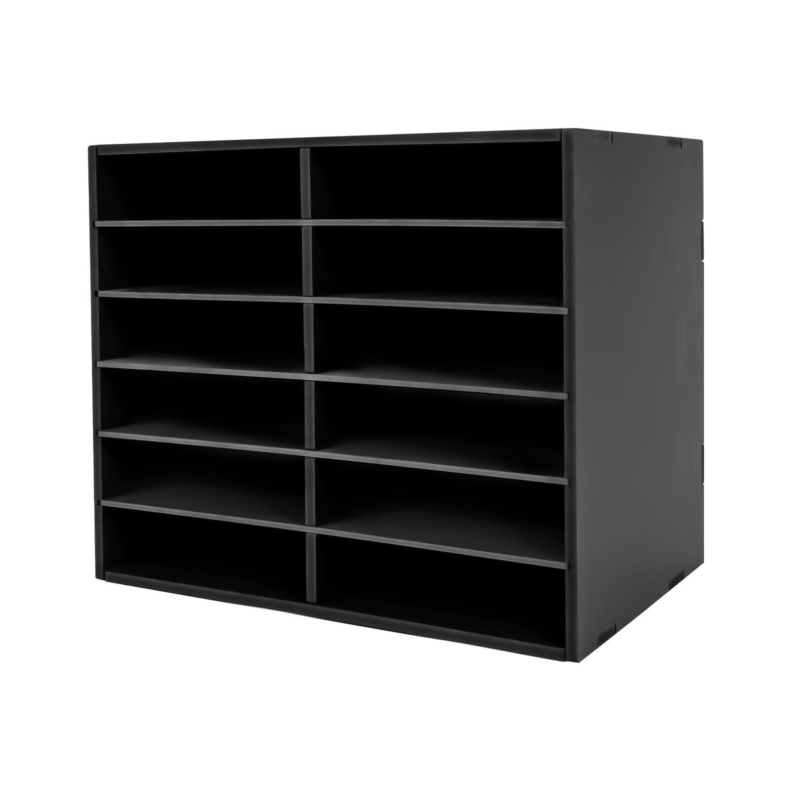 Miumaeov Office Desk Desktop Organizers 12 Slots Wooden Accessories Letter Tray Paper Sorter Holder File Document Rack Shelf for Home School Classroom Supplies
