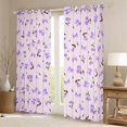 thumbnail image 2 of Homewish Purple Bowknot Floral Black Out Curtains,Country Floral Curtains Pack of 2 (42x63 Each),Lovely Bow Knot Bedroom Curtains For Men Women,Breathable Home Decor, 2 of 6
