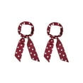 thumbnail image 6 of INSPIRE CHIC 2Pcs 50s Skinny Silky Polka Dots Waistband Narrow Neck Scarf Red&Red, 6 of 6
