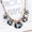 Blue, variant on Jiaroswwei Fashion Women Crystal Pendant Golden Chain Choker Beauty Statement Bib Necklace