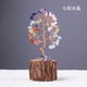 thumbnail image 1 of Nvzi Árbol de la fortuna con base de madera y piedra triturada de cristal natural, base de madera maciza, árbol de la vida de piedra natural colorida, decoración para el hogar - 1 pieza, 1 of 4