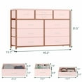 thumbnail image 4 of Twister.CK TV Stand for TVs up to 55", Storage Dresser Cabinet with 10 Drawers, Chest of Drawers for Living Room Bedroom Hallway, Pink, 4 of 8