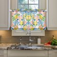 thumbnail image 2 of Yayeee Kitchen Curtains Tier Pair Light Filtering 27"x36" Rod Pocket Short Cafe Window Panel, Blue Floral Wave, 2 of 7
