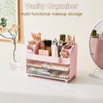 thumbnail image 2 of Organizador de maquillaje UFORU con 2 cajones grandes, color rosa, 2 of 8