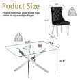 thumbnail image 7 of 5-Piece Dining Table Set, 50" Modern Rectangular Tempered Glass Table & 4 Tufted Velvet Chairs with Stainless Steel Legs, Dining Set for Kitchen, Office, 7 of 7