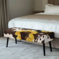 thumbnail image 2 of XYZCANDO Sunflower Cow-patterned Poly Spandex Bench Seat Cover with Wear Resistant, Stain Resistant Washable Dining Bench Covers for Living Room, 2 of 9