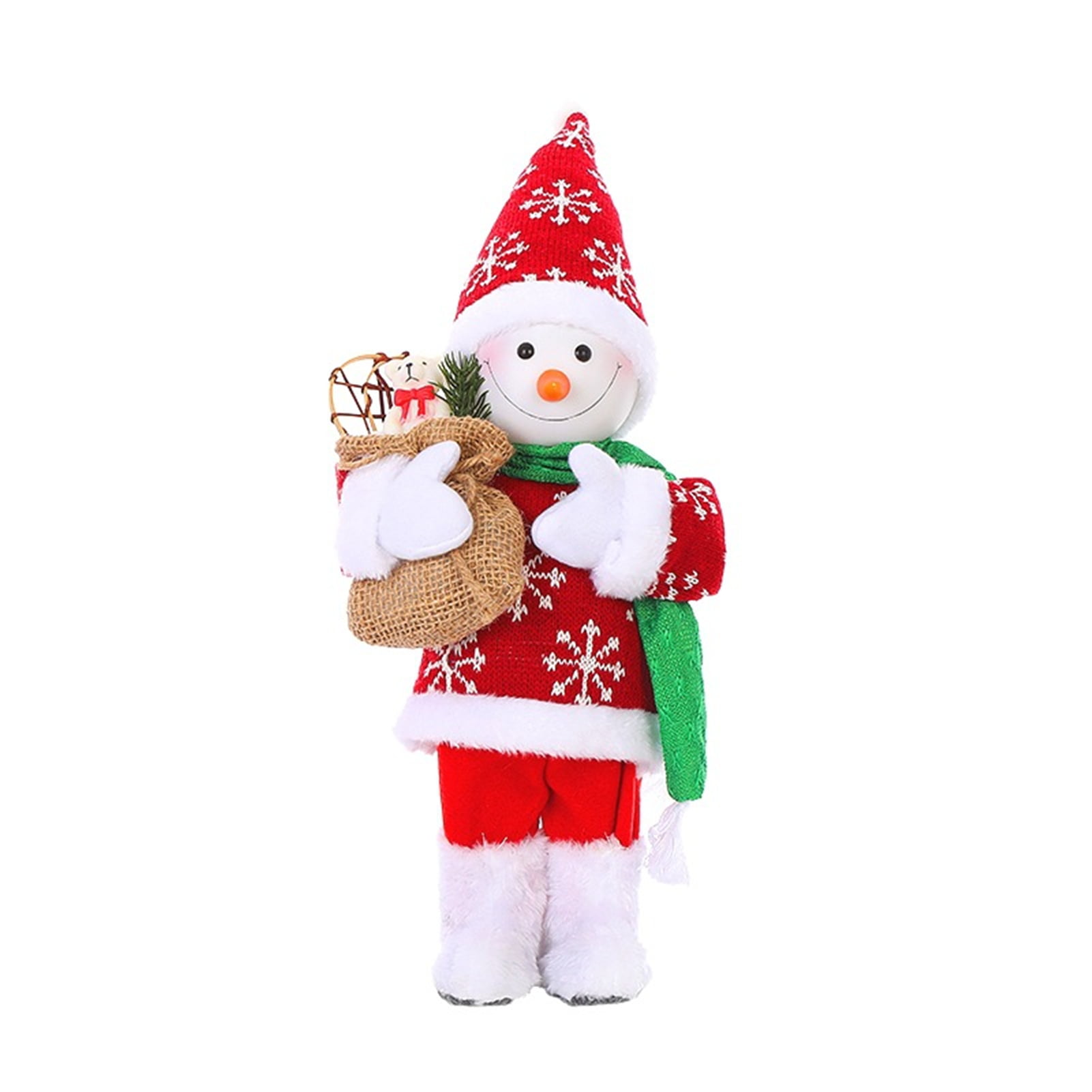 YING LING CRAFTS Christmas Snowman Doll Decoration Snowmen Stuffed Animal Plush Decor Home Holiday Festival Party Gift with Merry Christmas