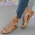 thumbnail image 2 of Xijirk Women Comfortable Sandals Breathable Everyday Casual Wear Beach Walking Lightweight Flat Summer Shoes Women Sandals for Daily Use,Beige,8, 2 of 9