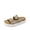 BEIGE, variant on Women's Platform Sandals Wedge Chunky Heel Slip-on Comfort Slides with Arch Support Cork Footbed Adjustable Buckle Summer Slide Sandals