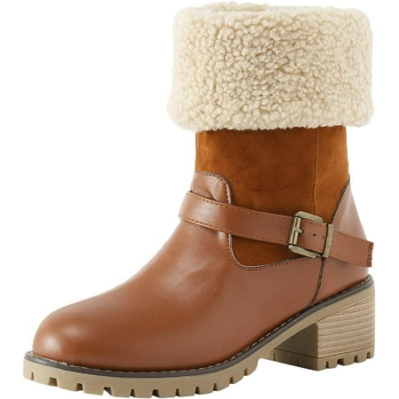 

Womens Platform Ankle Boots Western Cowboy Boot Pointed Toe Fashion Retro Classic Boot Pull-On Low Heel Ankle Booties