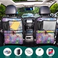 thumbnail image 4 of Car Seat Back Protector,Waterproof & Stain Resistant Kick Mats with Tablet Holder & Organizer Pockets,Easy-Clean Nylon Back Seat Protector The Five Colourful Butterflies, 4 of 7