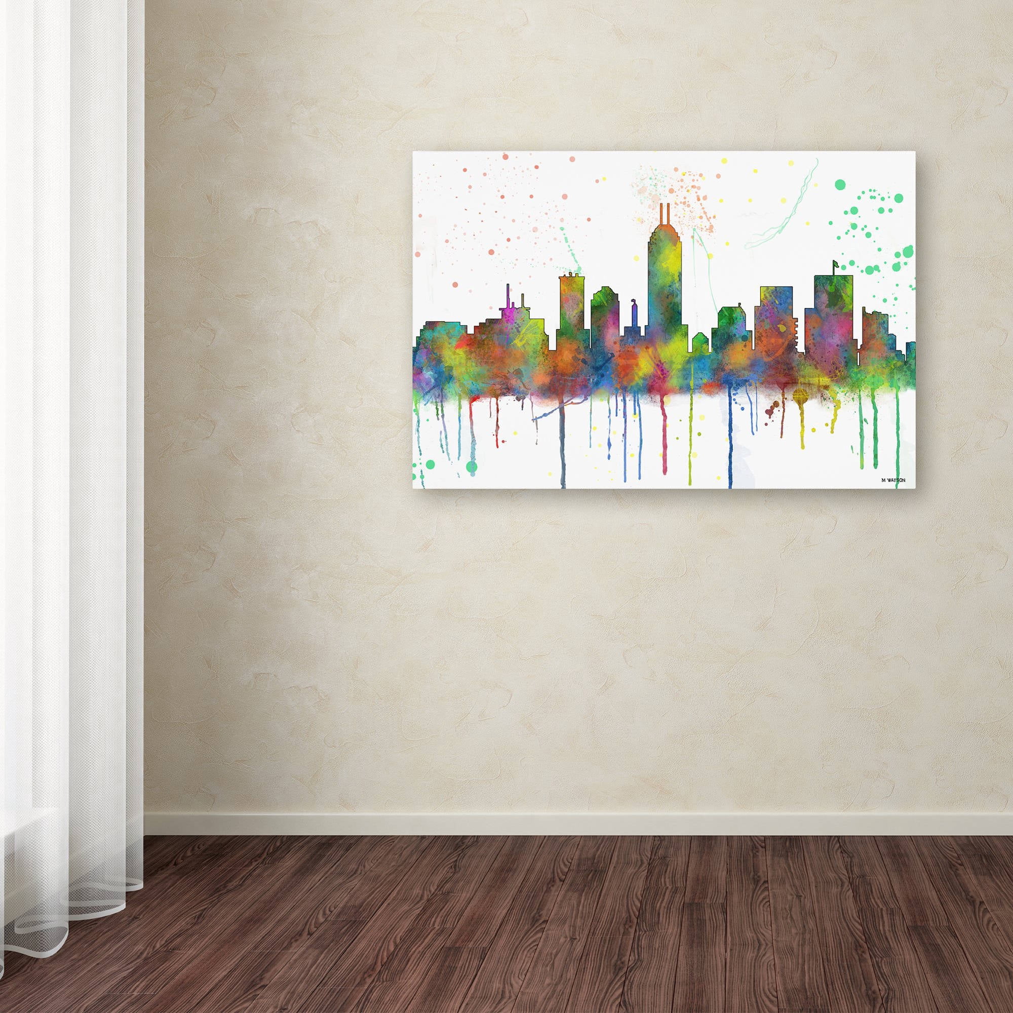 Trademark Fine Art "Indiana Indianapolis Skyline Mclr-1" Canvas Art by Marlene Watson