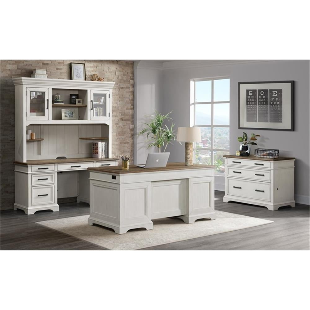 Intercon Furniture Drake Home Office 42" Wood Lateral File Cabinet in White/Oak
