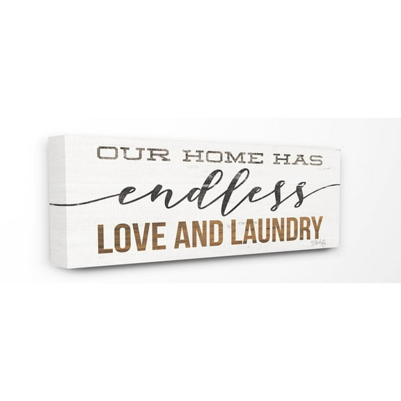 The Stupell Home Decor Our Home Has Endless Love And Laundry Rustic White Wood Look Sign