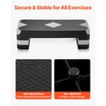 thumbnail image 3 of KFFKFF  Aerobic Exercise Step Platform, 28-Inch Workout Aerobic Stepper, Height Adjustable Fitness Training Step Deck Trainer with 4 Risers, Non-Slip Surface Bench, 3 of 9