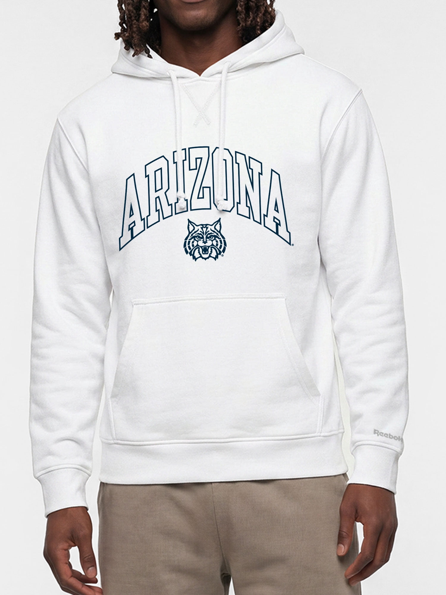 Arizona Wildcats Reebok Mens White Hooded Sweatshirt