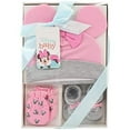 thumbnail image 2 of Disney Baby Girls' Minnie Mouse Take Me Home Layette Gift Set - 3 Piece Hat, Booties, and Mittens (Newborn), 2 of 4