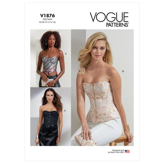 Vogue Sewing Pattern V1876 - Misses' Corsets, Size: F5 (16-18-20-22-24)