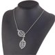 thumbnail image 2 of Double Leaves U Pendant Necklace, Premium Craftsmanship, Great for Holidays, 2 of 4