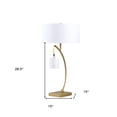 thumbnail image 5 of 29" Gold Metal Two Light Arched Table Lamp With White Drum Shade, 5 of 6