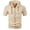 Khaki, variant on DPTALR Men's Cotton Linen Shirts Short Sleeve Casual Sweatshirts Button Down Summer Beach Shirts with Hoodies GreenBig and Tall Men M