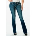 thumbnail image 2 of Grace in LA Women's Plaid Faux Flap Pockets Embroidered Stretch Bootcut Jeans (32, Blue), 2 of 3