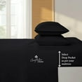 thumbnail image 3 of Couture Charm Hotel Luxury 600-TC Combed Cotton Queen Size 4-Pcs Sheet Set Fits Upto 23-26" Deep Pocket (Solid, Black), 3 of 4