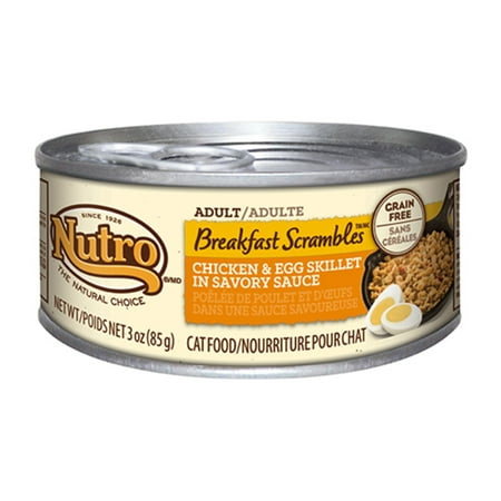 Nutro Breakfast Scrambles Adult Cat Chicken And Egg Skillet In Savory Sauce 3 Ounces (Pack Of 24)