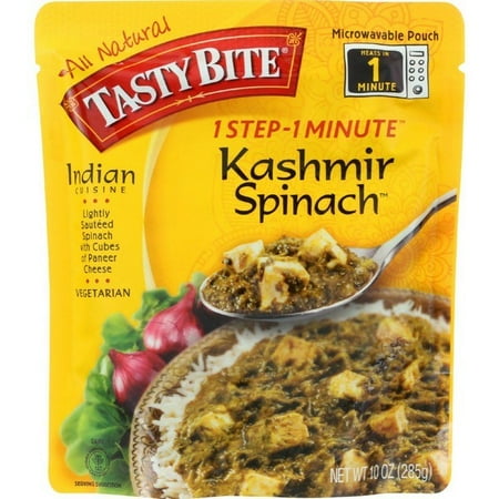 Kashmir Spinach - Tasty Bite Entrees - Indian Cuisine - Kashmir Spinach - 10 Oz - pack of 6