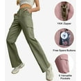 thumbnail image 4 of Cargo Pants for Women High Waisted Casual Pants Baggy Stretchy Wide Leg Y2K Streetwear with 6 Pockets, 4 of 7