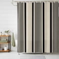thumbnail image 2 of Shower Curtain Brown Vertical Stripes Bathroom Curtains with Hooks, Waterproof Fabric Classic Lines Striped Bath Shower Curtains Set for Bathroom Bathtubs Decor 72x72 Inch, 2 of 9