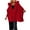 Red, variant on Women's Zipper Sweater Coat Faux Large Fur Collar Hooded Jacket Knitted Long Sleeve Oversized Casual Loose Jackets Coats (XXL, White)