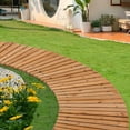 thumbnail image 2 of MOALCOFER 6FT Wooden Garden Pathway,Portable Outdoor Roll Out Cedar Curved Walkway for Patio, 2 of 8