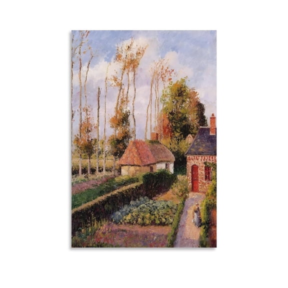 Painter Camille Pissarro Varangev Sunset Poster Wall Art Picture Painting Poster Canvas Print Posters Artworks Bedroom Living Room Decor 12x18inch(30x45cm)