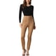 thumbnail image 2 of FAB CURVES Leggings de ante sintético para mujer, de cintura alta, ajustados y elásticos, talla XL, color marrón, 2 of 6