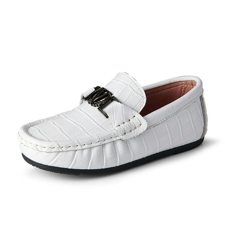 

Lopsie Boy s Soft Suede Leather Slip-on Oxford Flats Comfort Loafer Boat Dress Shoes