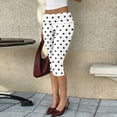 thumbnail image 6 of Women Y3k Side Split Capri Pants Polka Dots Low Rise Fitted Cropped Leggings Casual Stretchy Dressy Capris Going Out, L, 6 of 8