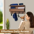 thumbnail image 3 of Straga Handmade 23" Walnut Coat Rack with 2 Shelves & 4 Sturdy Hooks – Solid Wood Organizer for Coats, Keys, Mail, Wallets – Modern Design for Entryway, Mudroom, Hallway, Bathroom – Made in Canada 04, 3 of 6