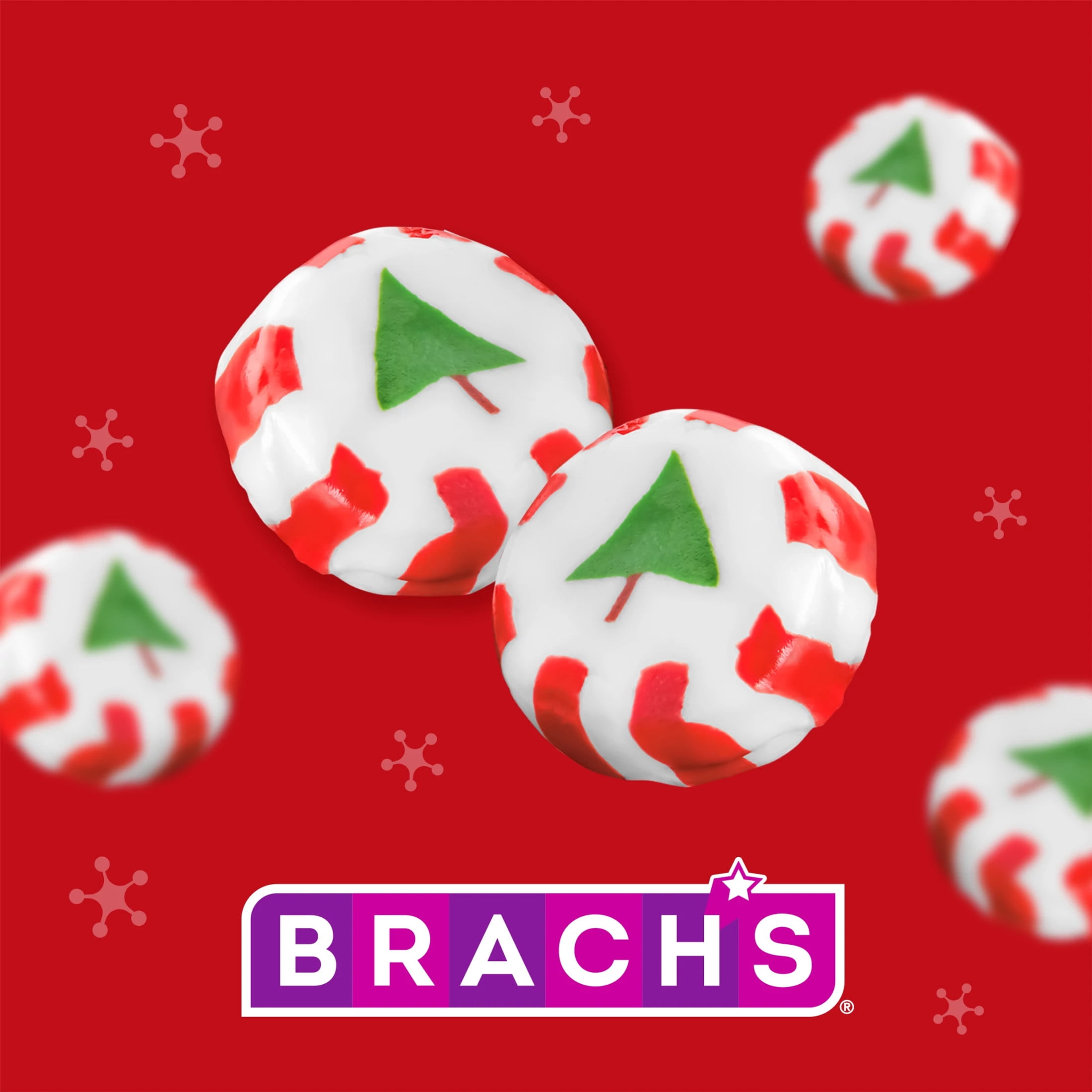 (2 pack) Brach's Peppermint Christmas Nougats, Individually Wrapped Mixed Flavor, Christmas Candy, 11 oz