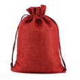 thumbnail image 4 of Bolsa de lino de imitación con cordón para embalaje de joyería, bolsa de regalo de dulces para almacenamiento de Navidad, 7x9, 8x10, 10x14, 13x18cm, 100 unidades, 4 of 4