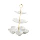 thumbnail image 4 of Expositor de tartas de cerámica de varios niveles para postres de frutas, decoración de mesa de varios niveles para postres 3 niveles blanco, 4 of 9