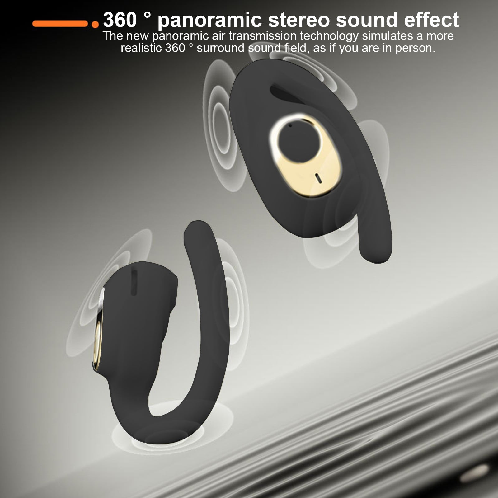 Uandlove Bluetooth Headset PS5,Wireless Non In Ear Stereo Sports Bluetooth Earphones Black