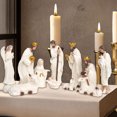 thumbnail image 2 of Christmas Nativity Figurines Resins Nativity Scene Statue with Stable Holy Family Statue Table Centerpieces Home Decors, 2 of 9