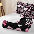 thumbnail image 4 of Feelyou Sugar Gothic Bow Twin Quilt Set, Leopard Zebra Stars Twin Coverlet Set, Black Pink, 2-Piece, 1 Comforter and 1 Pillowcase, 4 of 7