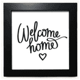 thumbnail image 1 of Welcome Home Quote Art Deco Fashion Black Square Frame Picture Wall Tabletop, 1 of 3