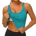thumbnail image 3 of Uemuo Blue Green Glitter Pattern Women's Sports Bra - High Impact Support, Breathable, and Comfortable Athletic Bra for Running, Yoga, and Workouts, 3 of 9