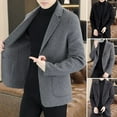 thumbnail image 2 of Skymirror Wool Suit Coat Lapel Long Sleeve Single Breasted Two-Button Jacket with Pockets Solid Color Suit Jacket, 2 of 8