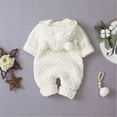 thumbnail image 2 of Newborn Baby Boy Girls Bear Ear Knit Romper Hooded Wool Sweater Jumpsuit Outfits, 2 of 3