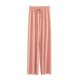 thumbnail image 2 of Pantalones largos de pierna ancha para mujer, informales, con cintura elástica lisa, holgados hasta el tobillo, de seda helada, rectos para primavera y verano, 2 of 5