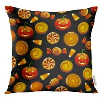 Usart Orange Circle Halloween Candy With Sweets Corn And Pumpkins
